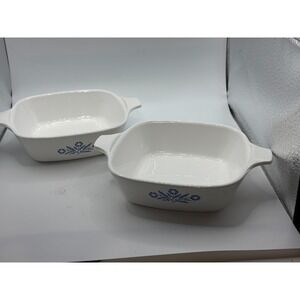 2 Vintage Corning Ware Blue Cornflower Petite Pans  P-41 No Lids, Casseroles